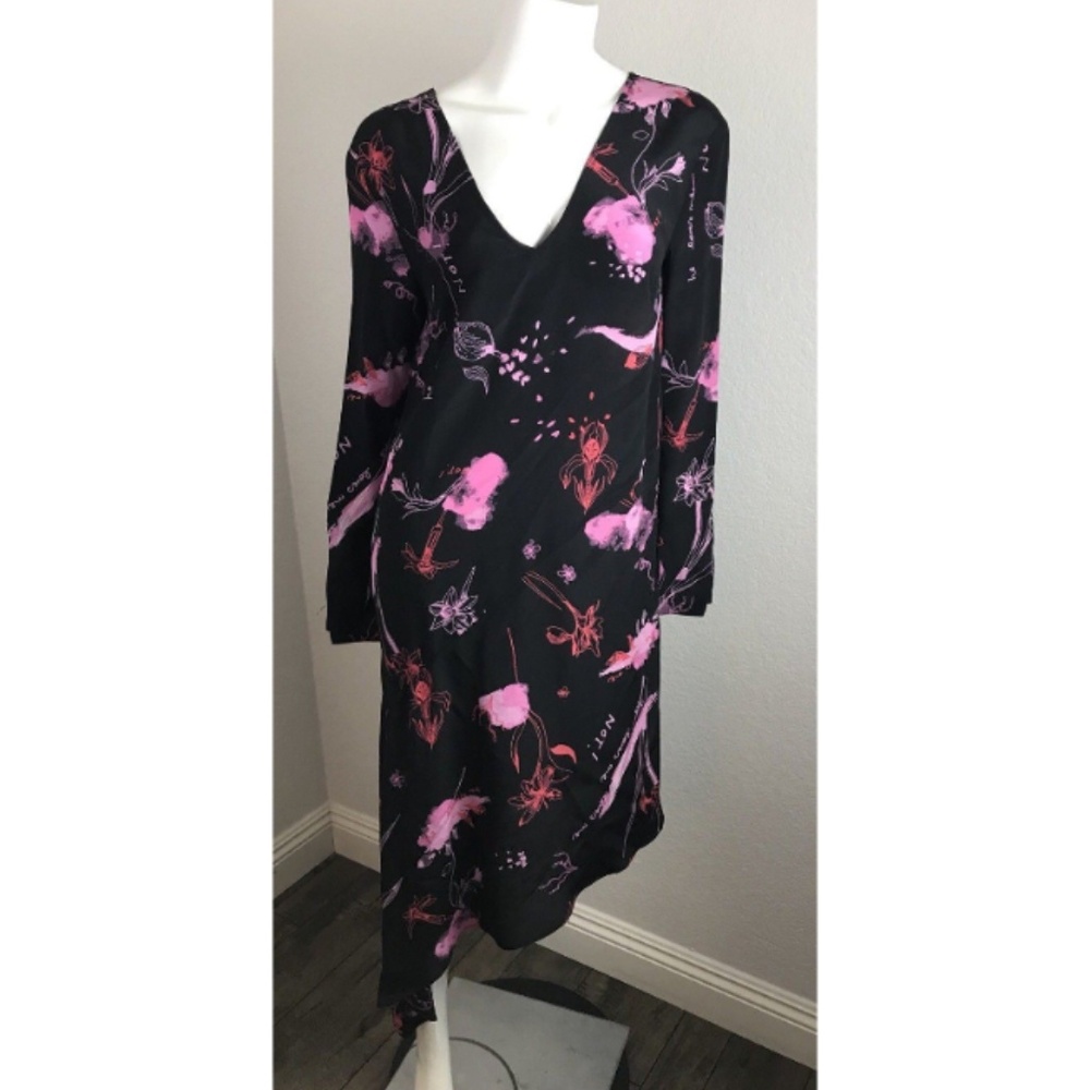TopShop Boutique Floral Dress V Neck asymmetrical